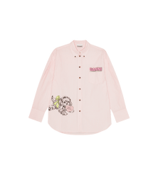 GANNI Stripe Cotton Dog Oversized Shirt