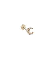 Maria Tash Diamond Moon Threaded Stud Earring 14K