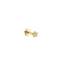 Maria Tash Diamond Solitaire Star Threaded Stud Earring 14K