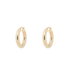 Classic Round Hoop Earrings (S) 14K
