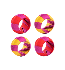 Set of 4 Purple Base Corded Napkin Rings