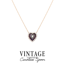 Vintage Enamel And Diamond Mystical Secret Heart Necklace