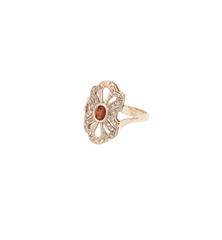 Vintage Garnet and Diamond Holy Ring