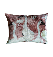 Les Ottomans Pink Swan Velvet Cushion