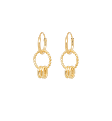 Rope Multi Ring Earrings Goldplated