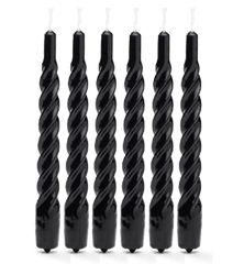 Black Twisted Candle Set of 6